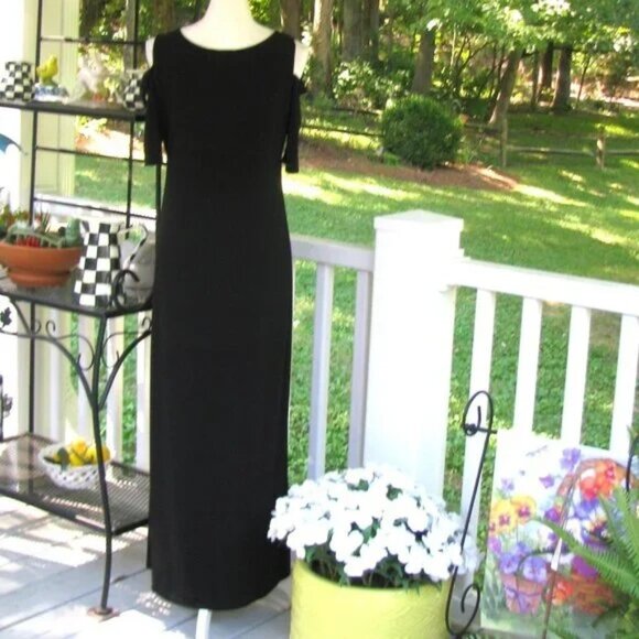Chico's cold shoulder 0 long maxi dress Small luxury pullover style stretch - Picture 4 of 5